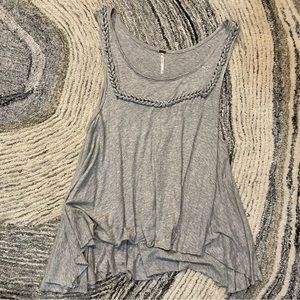Distressed Raw Hem Braided Muscle Swing Top
